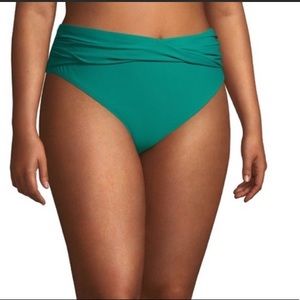 Women's Plus V-Wire Green Ocean Swimsuit Bottom